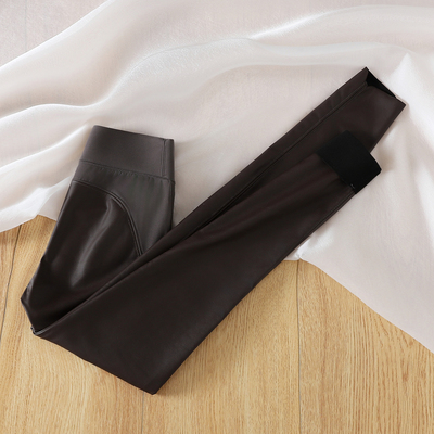 拉夏贝尔鲨鱼裤PU皮裤女2025