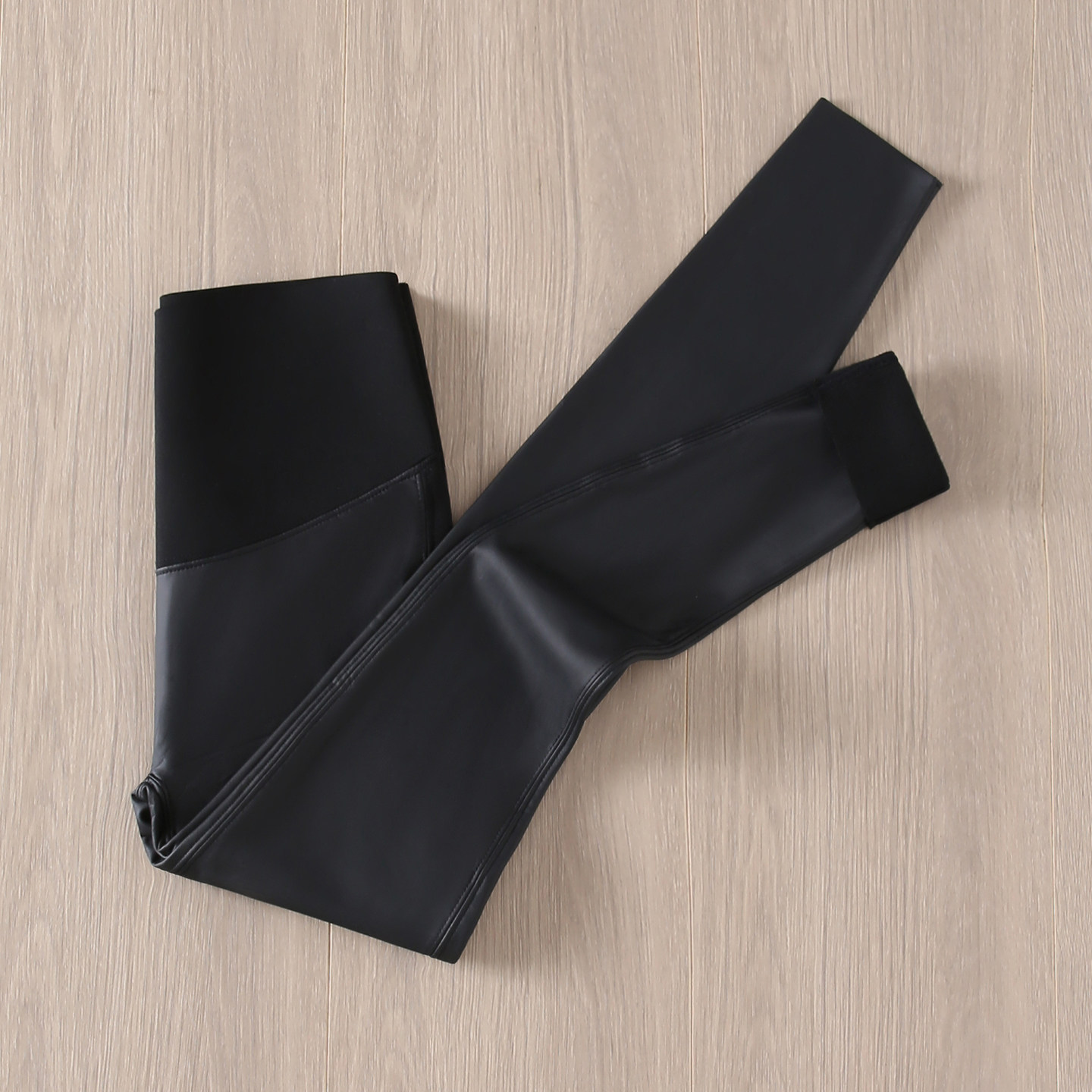 拉夏贝尔高腰提臀打底裤女黑色外穿小脚裤收腹修身显瘦瑜伽裤皮裤,女装/女士精品,打底裤,淘宝优惠券,粉丝福利购,淘宝优惠卷