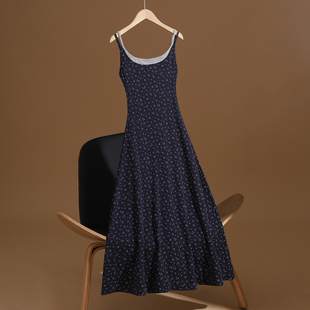 小个子绝美韩系长裙 春季 拉夏贝尔碎花吊带连衣裙2026新款 裙子新款