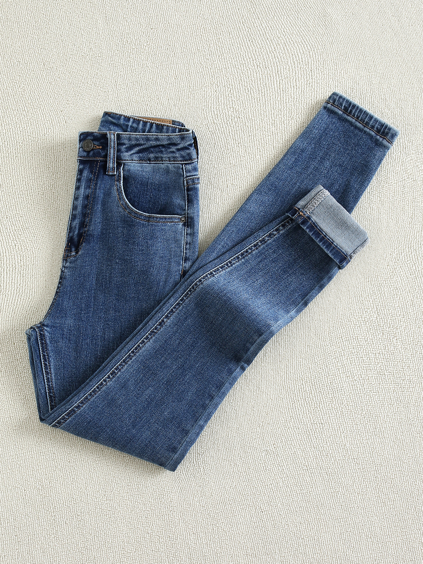 Lachapelle High Waist Fleece Lined Skinny Jeans for Women, New Autumn/Winter 2025, Slim Fit, Elastic Pencil Pants