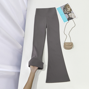 瑜伽运动裤 拉夏贝尔冬季 女收腹弹力打底裤 高腰显瘦微喇鲨鱼裤 新款