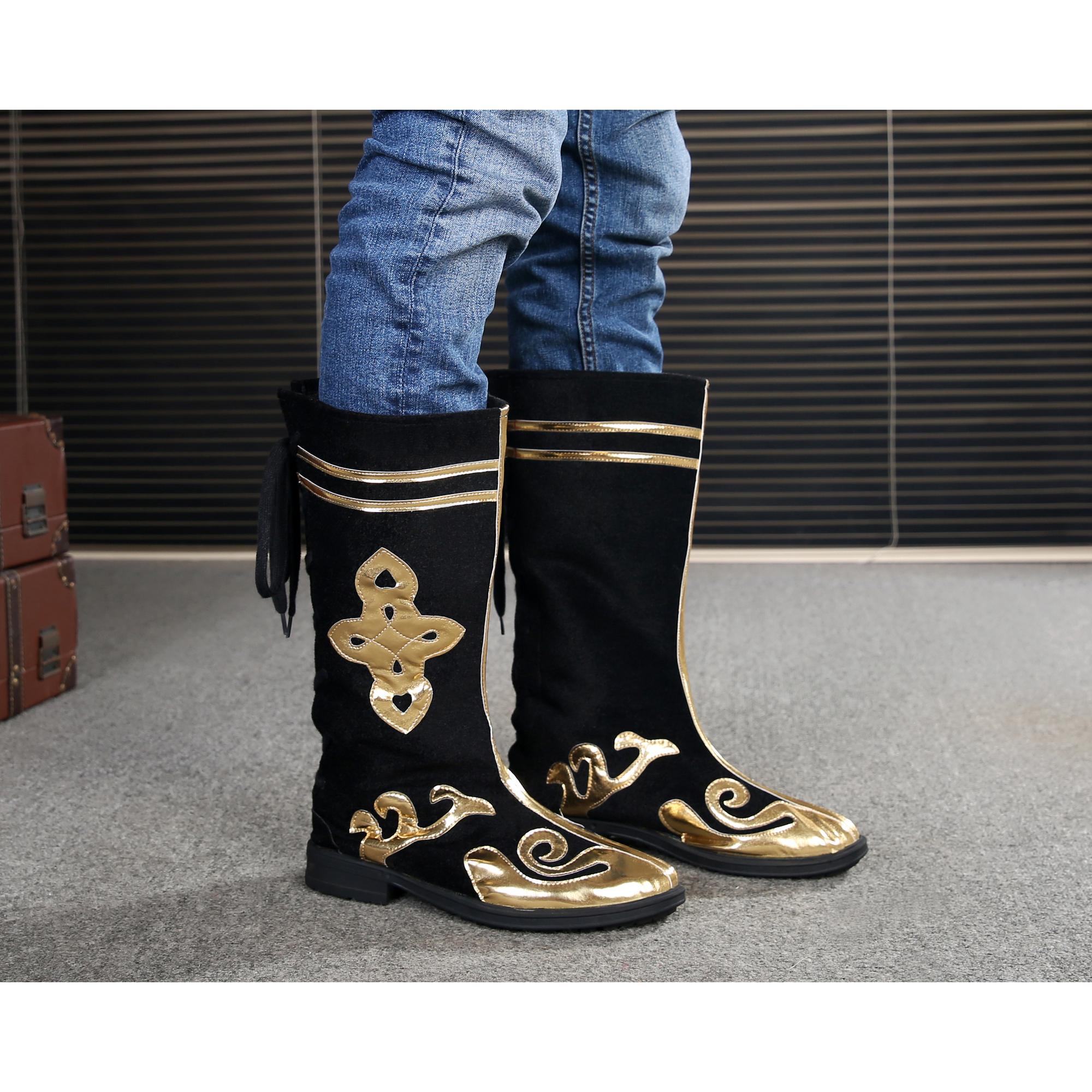 蒙古族舞蹈靴子藏族舞蹈靴子少数民族舞蹈鞋子演出靴子男女款