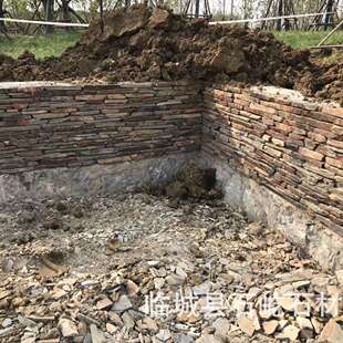 锈色文化石黄锈色蘑菇石外墙砖护坡石砌墙用石材石料片石毛石乱型