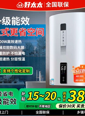 信联太太好电热水器家用竖立式50升60L双胆80L卫生间储水式圆扁捅