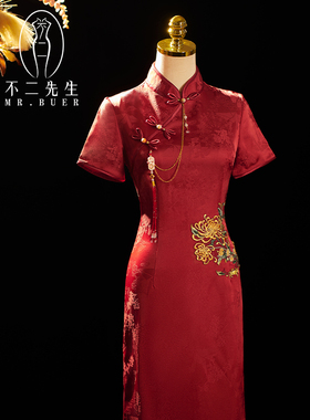 不二新中式敬酒服新中式红色旗袍女春秋2026年新款出阁宴会irisy