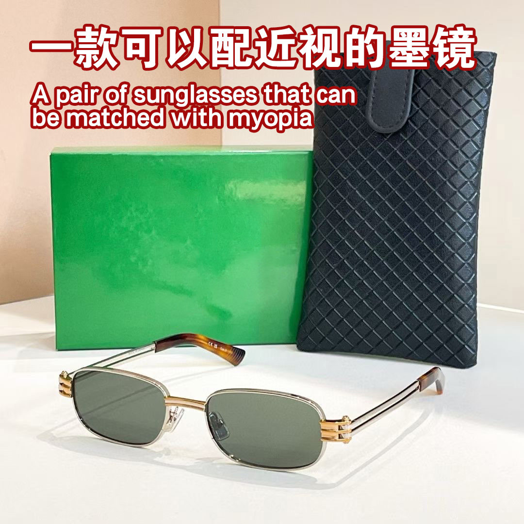2025新BV1381S同款墨镜男女款金属方形小框太阳眼镜遮阳防紫外线