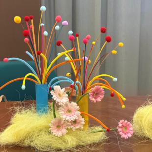 氛围感新年装饰竹篾烟花生命力家用客厅挂饰春节创意手工春节装扮