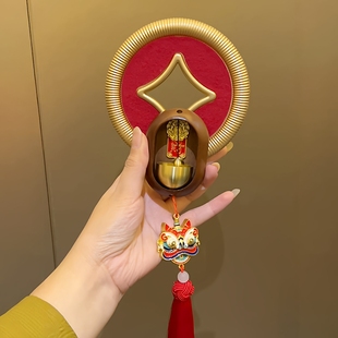 搬家要有仪式感新年装饰挂件磁吸醒狮门铃入户门流苏风铃门挂2026