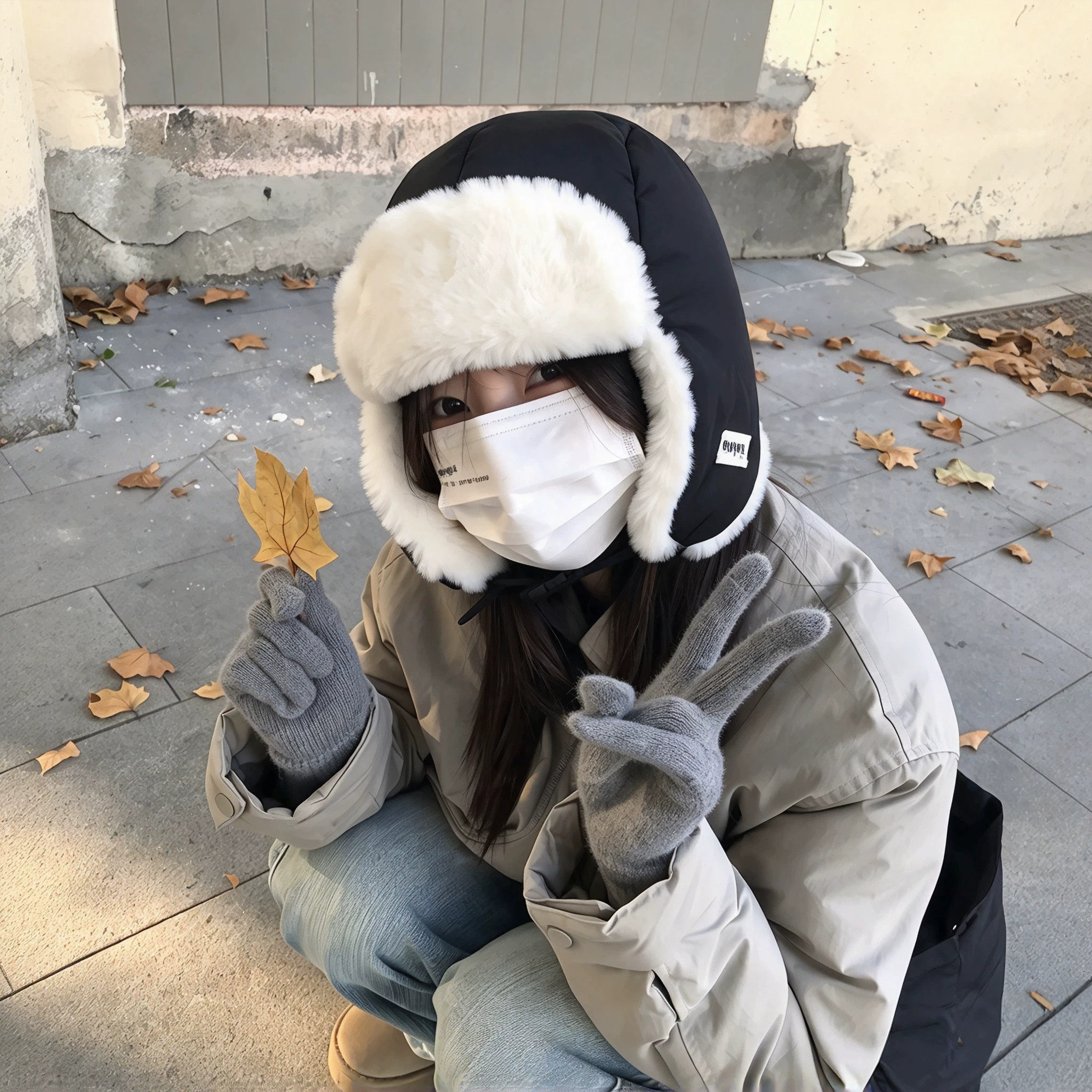 冬季毛绒雷锋帽女保暖连帽帽子黑色户外防寒帽包头护耳棉帽新款