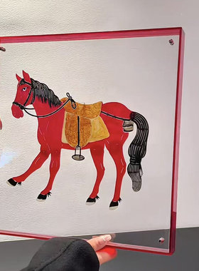 马年到马到成功皮影装饰画餐厅