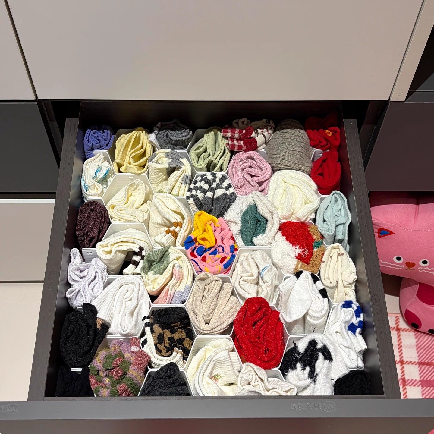 小空间收纳术蜂窝抽屉收纳分隔板内衣袜子分类整理格分区收纳盒