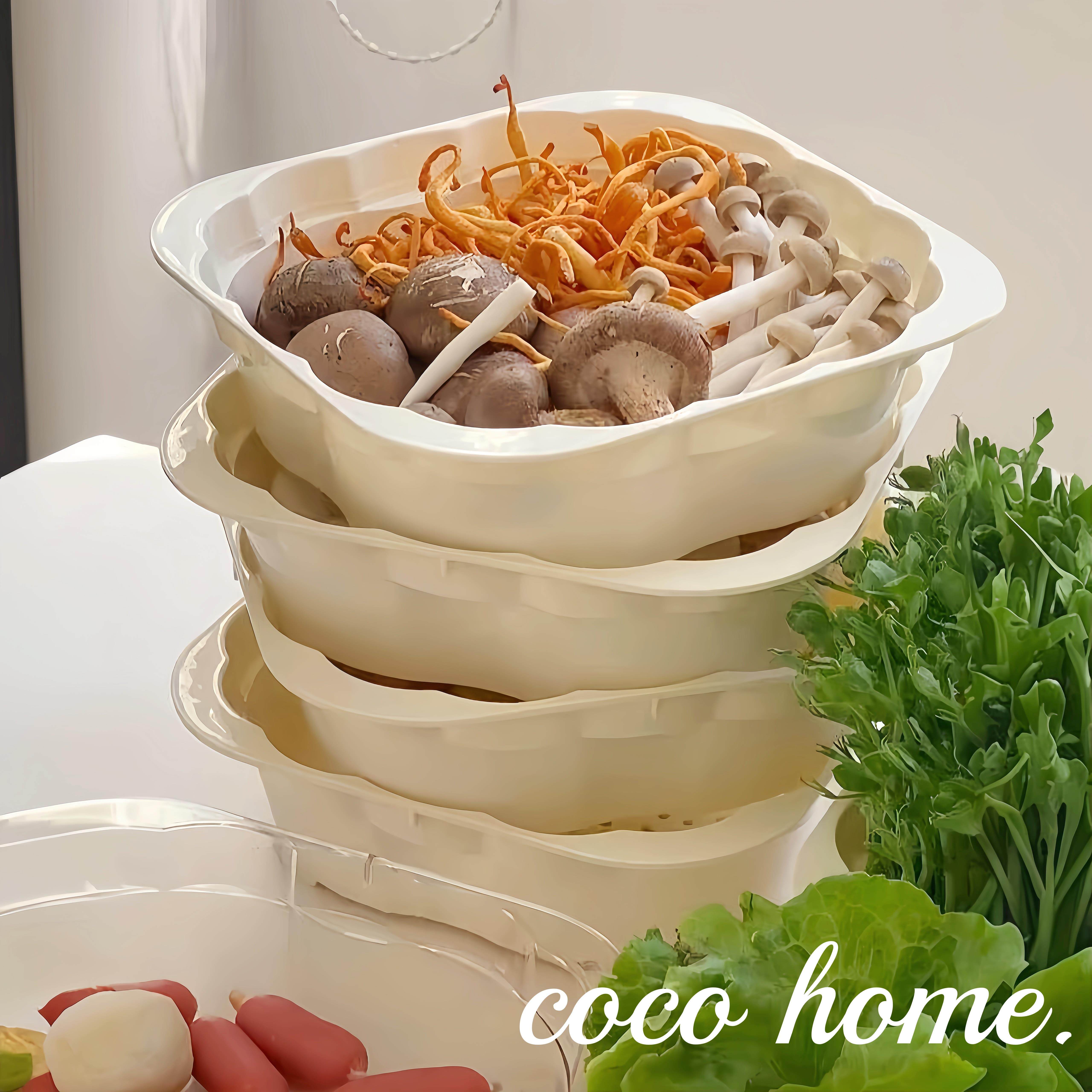 【火锅搭子】火锅配菜盘可叠加沥水篮多功能备菜盘大容量收纳盒,厨房/烹饪用具,配菜/备菜盘,淘宝优惠券,粉丝福利购,淘宝优惠卷