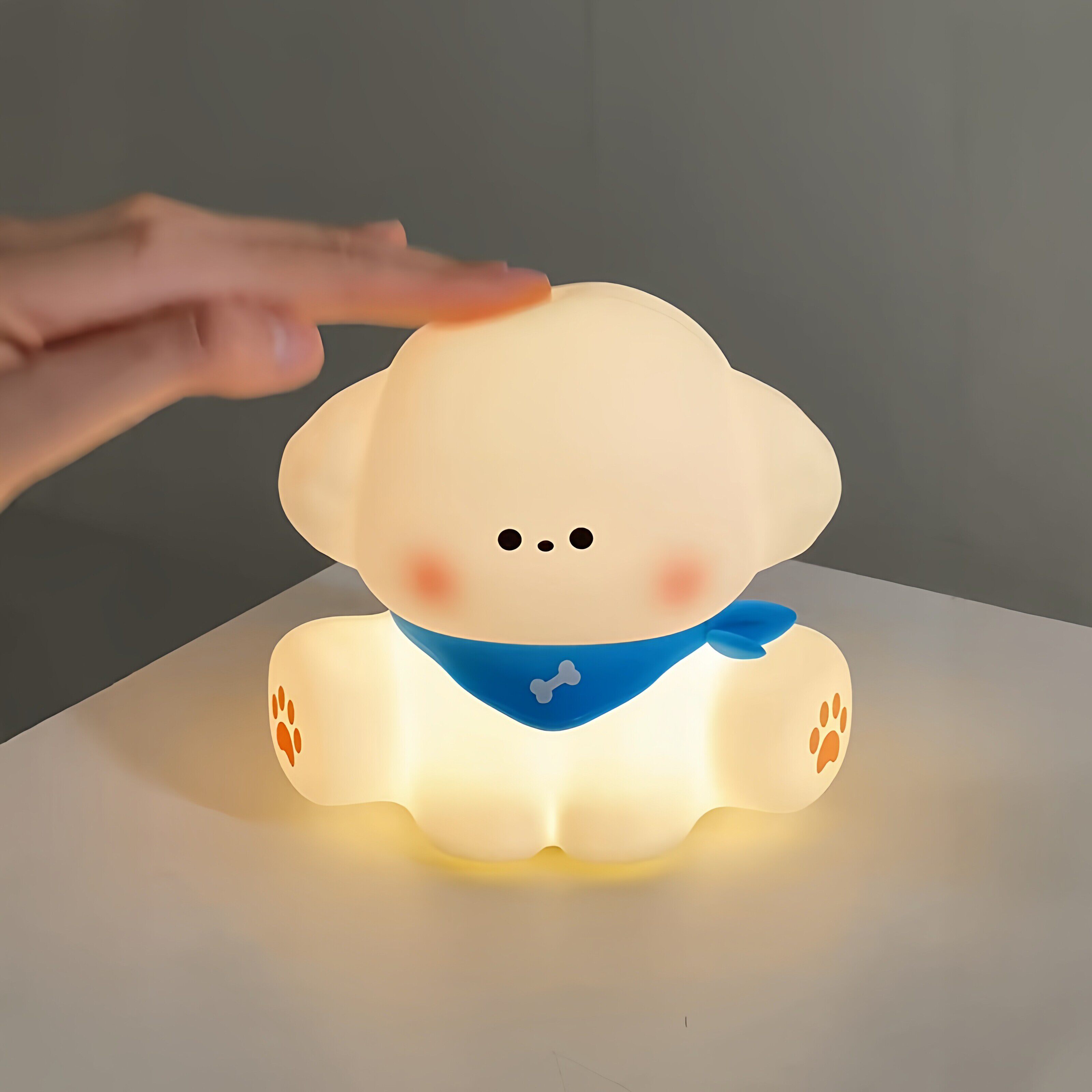 围巾小狗小夜灯卧室氛硅