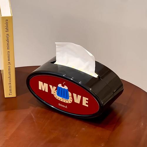 桌面餐巾纸收纳盒子覆古皮革纸