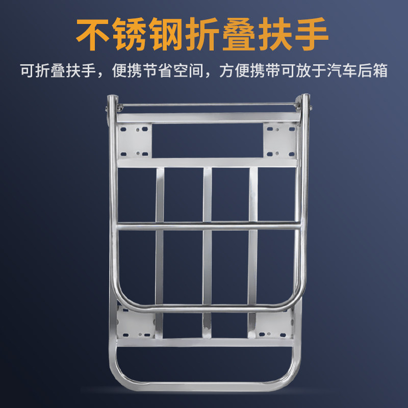 不锈钢平板车拉货车静音手推车万向轮搬运车折叠小推车拖车小拉车