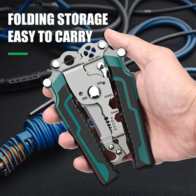 Electrician Wire Cutter Multi Function Folding Cable Strippi