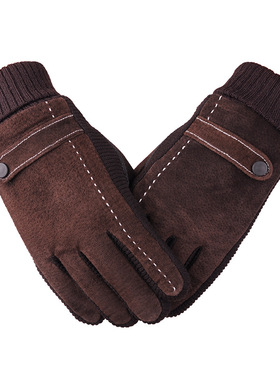 leather phone screen touch gloves men winter glove 冬季手套