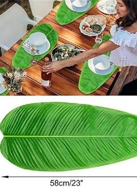 1-10pcs Artificial Banana Leaf Placemats Table Decoration