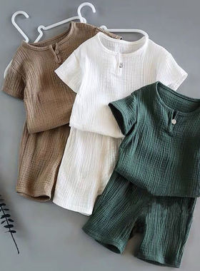 Summer Children Clothes Sets Linen Sports Clothes For Baby G