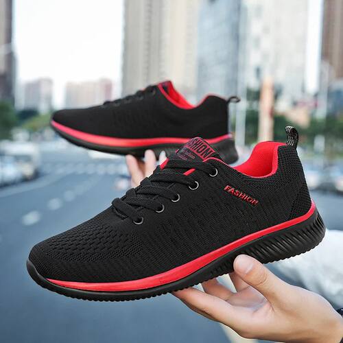 Men Running Walking Knit Shoes Fashion Casual Sneakers Breat