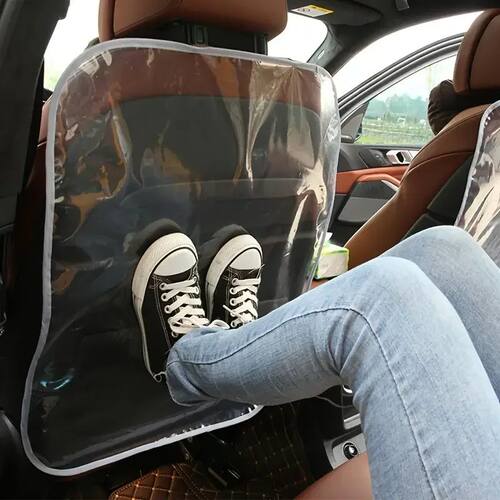 2/4 pcs of car seat back transparent anti dirt pad (black/gr