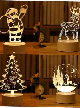 3D Santa Deer Acrylic LED Night Light Christmas Gifts Christ