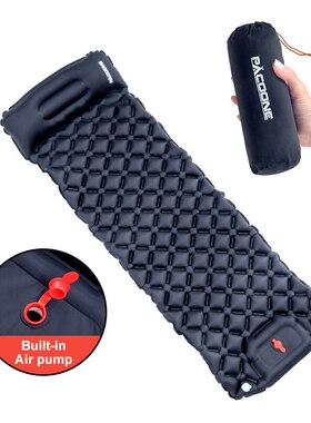 Outdoor Camping Inflatable Mattress Sleeping Pad With Pillow
