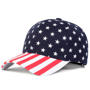 America Baseball Cap 男女美国星条旗印花棒球帽鸭舌帽 Flag