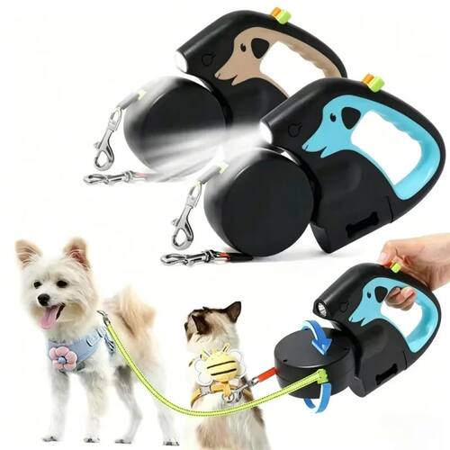 3M For 2 Dogs Retractable Dog Leash 360° Rotating No Tangle