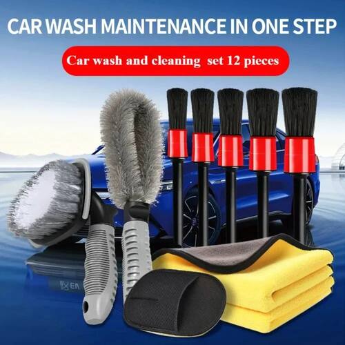 Car Cleaning Set Car Detailing Brush Towel Glove Auto Dashbo