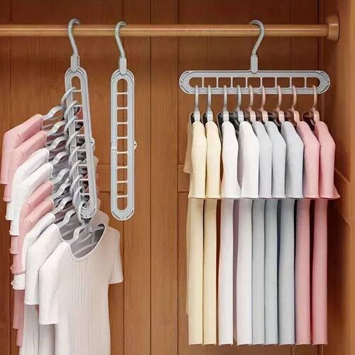 3PCS Clothes hanger saves space - Shirt plastic foldable han