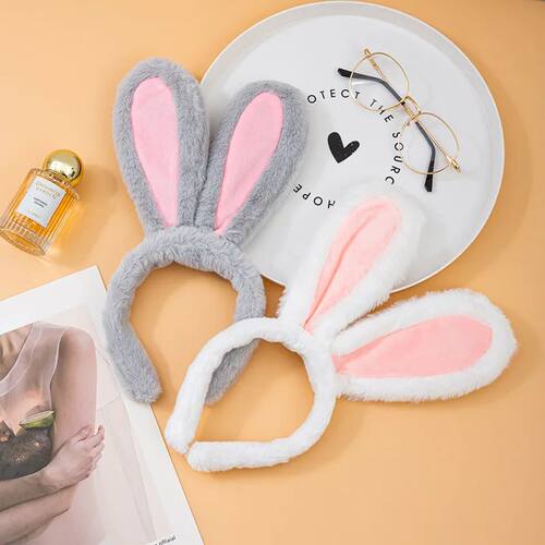 Cute Cartoon Headband with Plush Rabbit Ears