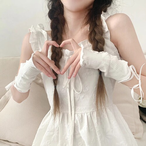 手袖原宿风日系少女袖套蕾丝短款