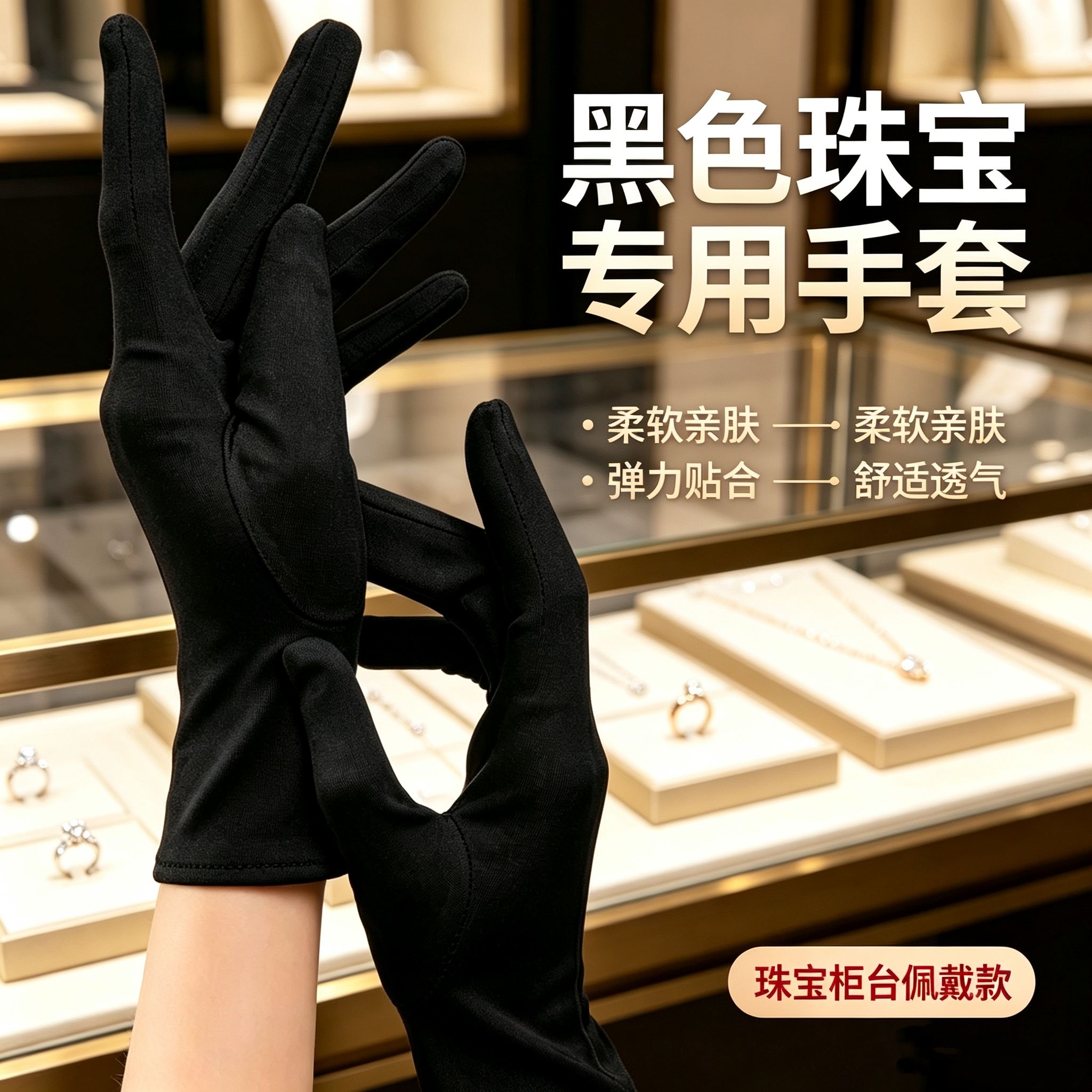 珠宝店手套专用导购展示拍照图片