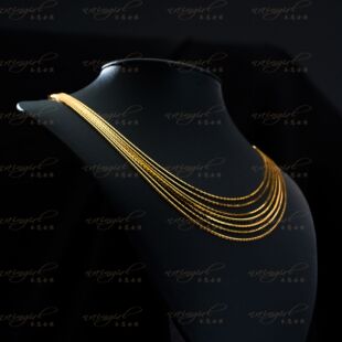 naingirl多层叠戴项链女金色时尚百搭素链铜合金项链X3011