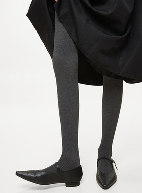 灰色打底裤袜子女压力瘦腿长筒连脚袜春秋款外穿miu系黑色连裤袜