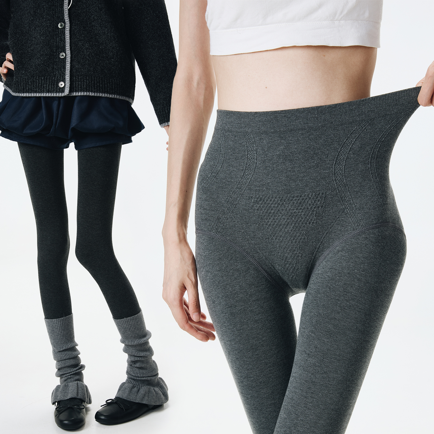 灰色miu系连裤袜子女连脚打底裤