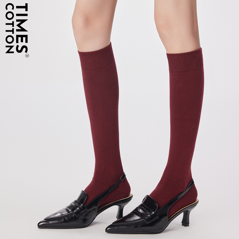 长筒堆堆袜无骨安可拉红jk小腿袜