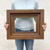 纯实木抓丝宽边10厘米油画框外框装 裱可爱复古水彩国画照片挂墙