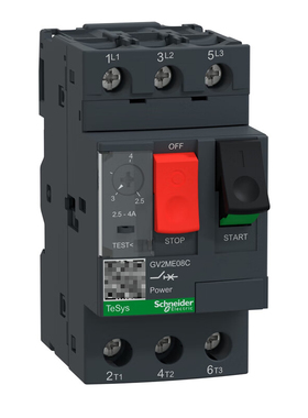 施耐德电气 电动机断路器按钮控制,整定电流2.5-4A GV2ME08C