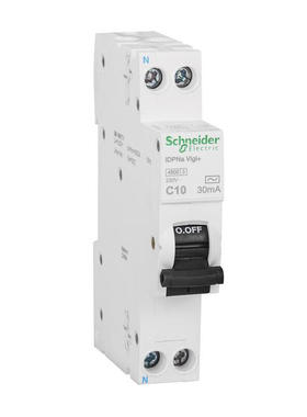 施耐德电气漏电保护断路器iDPNa Vigi+1P+N C10A 4.5KA A9D93610