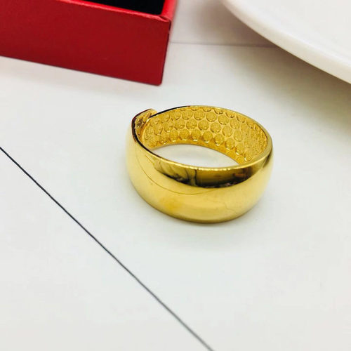 男女情侣黄金拉丝指环沙金戒指欧币招财天元戒大光面锡金戒子礼物