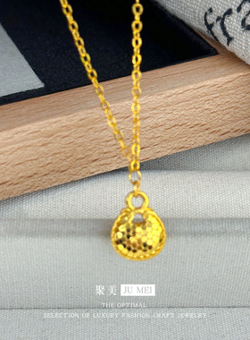 2025新款碎冰冰小胖福吊坠小福袋项链时尚百搭越南沙金锁骨链