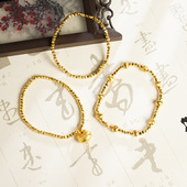 沙金爆闪镭射珠胖福手链复古气质轻奢高级感百搭久不掉色饰品配饰