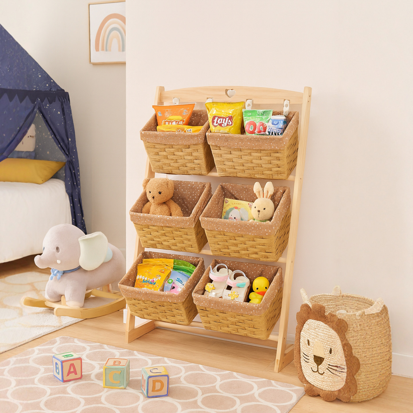 客厅玩具收纳架落地整理架