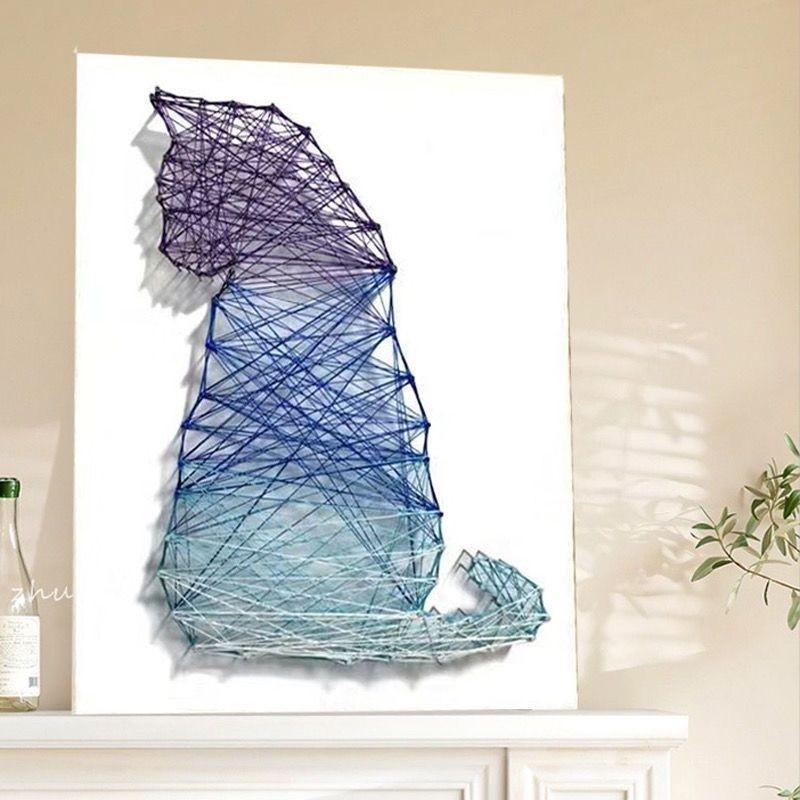 创意活动手工diy钉子绕线画立体装饰弦丝画策划礼物制作业材料包