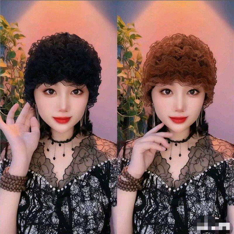 蕾丝花边洋气包头帽遮盖白发妈妈帽四季款中老年帽子女超大弹力帽