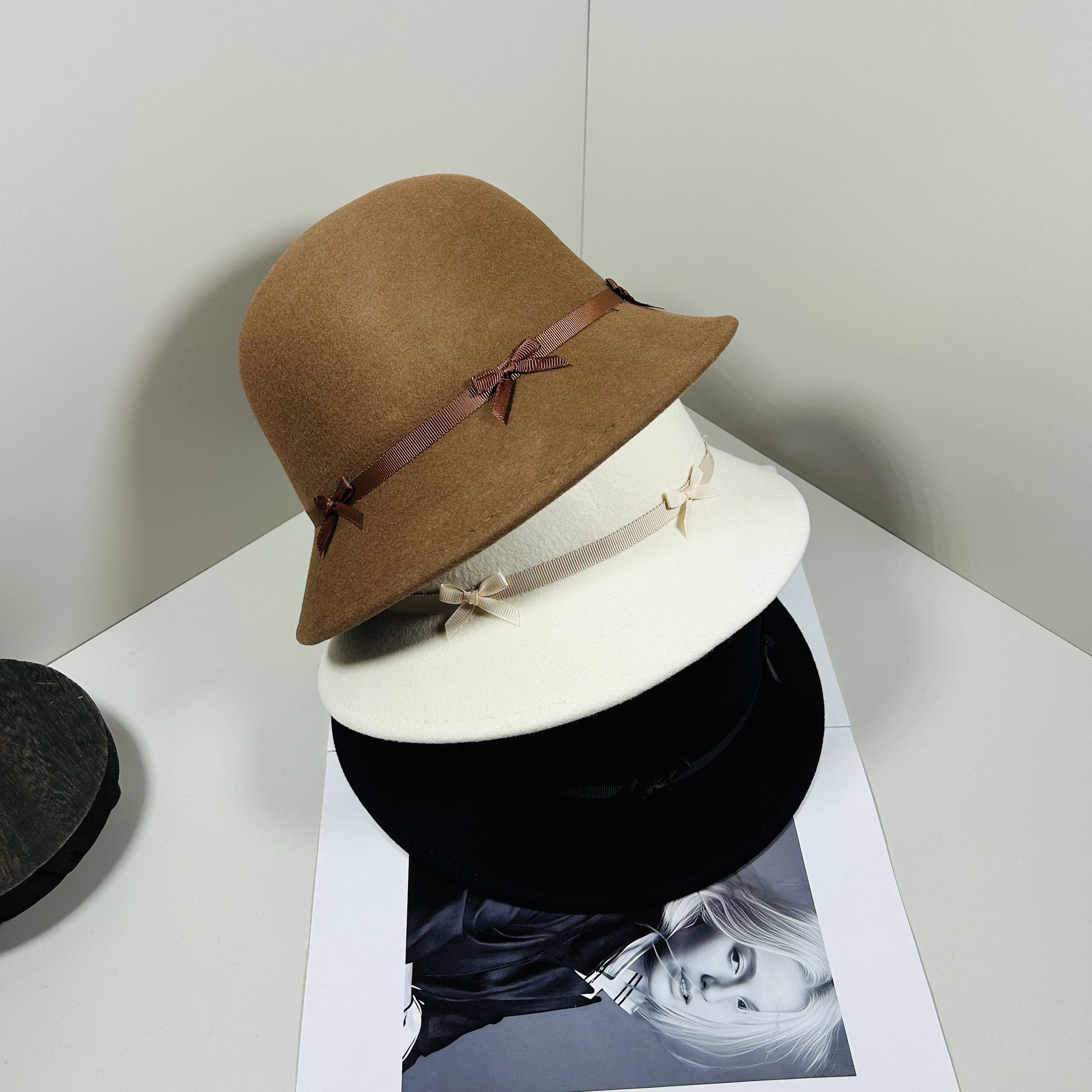复古法式优雅赫本风小蝴蝶结礼帽