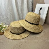 手工钩针辫子皮带装 夏季 新款 饰草编平顶帽女遮阳防晒渔夫帽草帽潮