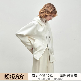 BLUEWEDIAN春秋时尚静奢宽松廓形休闲空气层卫衣上衣女